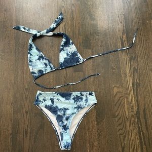 Blue tie dye rave/festival set